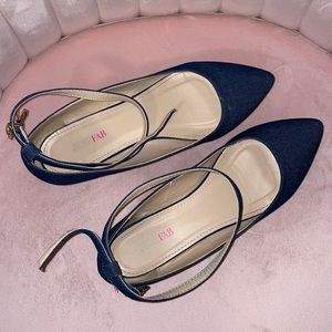 Faux denim flats